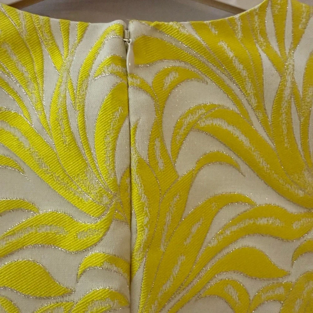 INTERMIX Yellow Clarke Jacquard Shift Dress - Picture 10 of 11